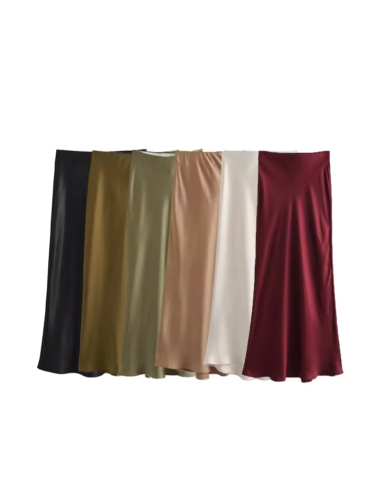Summer Zara - Dames Soft Touch zijdeachtige midi-rok Hoge