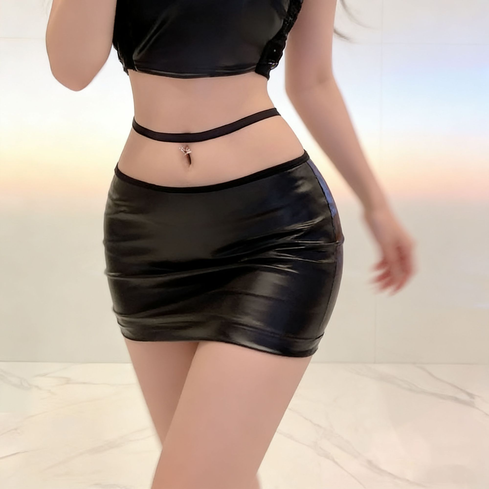 Summer Clothing Wraps - Koreaanse Mode Sexy Vrouwen Verleiding PU