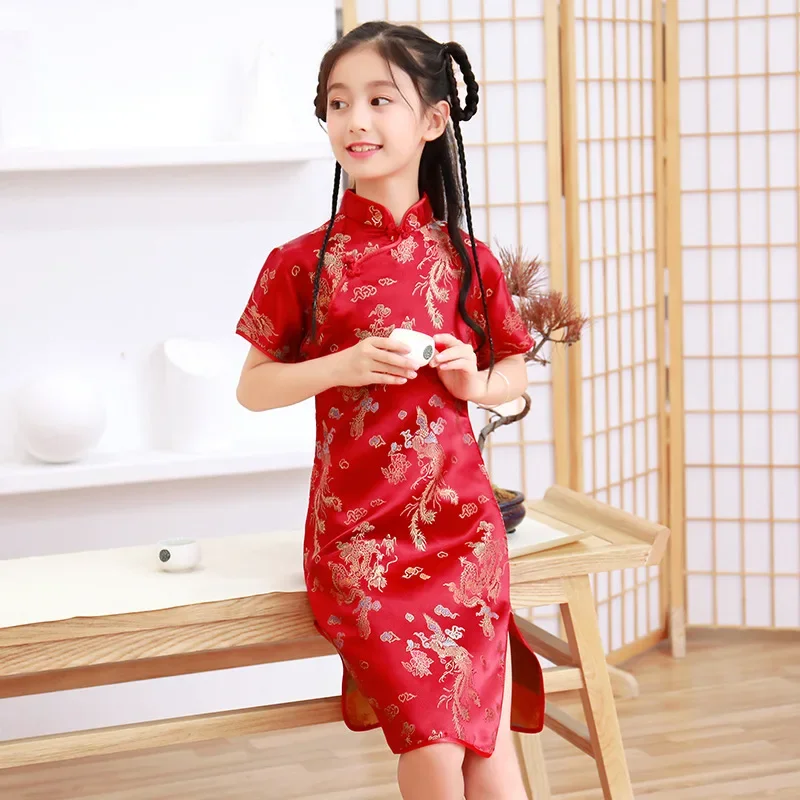 Zomer Kinderen Cheongsam Kids  - Summer Clothing Baby Girl recensie en prijs